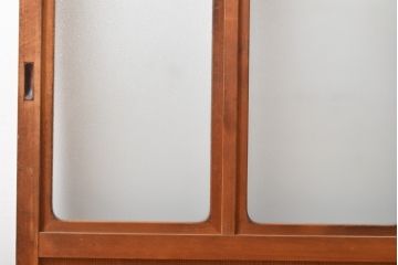 和製アンティーク　上品な和の趣漂うガラス戸2枚セット(引き戸、建具)(R-055075)