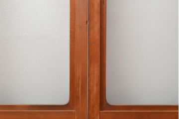 和製アンティーク　上品な和の趣漂うガラス戸2枚セット(引き戸、建具)(R-055075)