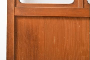 和製アンティーク　上品な和の趣漂うガラス戸2枚セット(引き戸、建具)(R-055075)