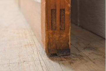 和製アンティーク　上品な和の趣漂うガラス戸2枚セット(引き戸、建具)(R-055075)
