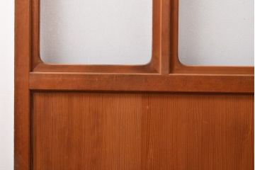 和製アンティーク　上品な和の趣漂うガラス戸2枚セット(引き戸、建具)(R-055075)