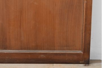 和製アンティーク　上品な和の趣漂うガラス戸2枚セット(引き戸、建具)(R-055075)