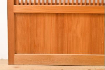 アンティーク建具　レトロな雰囲気漂う裏障子付き格子戸2枚セット(引き戸、建具)(R-055076)
