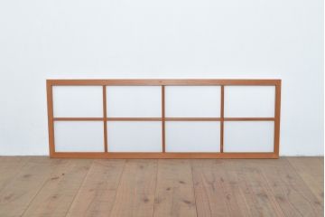 アンティーク建具　レトロな雰囲気漂う裏障子付き格子戸2枚セット(引き戸、建具)(R-055076)