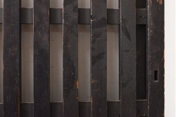 和製アンティーク　和モダンな印象を高める荒格子戸1枚(格子戸、引き戸、建具)(R-055077)