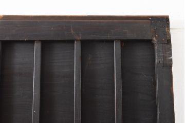 アンティーク建具　重厚な佇まいの格子板戸2枚セット(引き戸、建具)(R-055079)