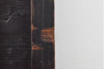 アンティーク建具　重厚な佇まいの格子板戸2枚セット(引き戸、建具)(R-055079)
