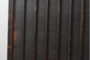 アンティーク建具　重厚な佇まいの格子板戸2枚セット(引き戸、建具)(R-055079)