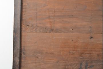 アンティーク建具　重厚な佇まいの格子板戸2枚セット(引き戸、建具)(R-055079)
