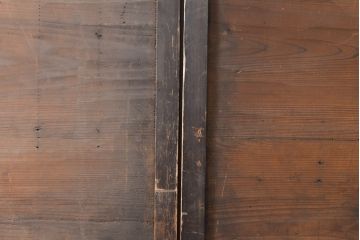 アンティーク建具　重厚な佇まいの格子板戸2枚セット(引き戸、建具)(R-055079)