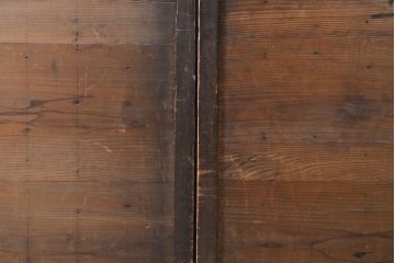 アンティーク建具　重厚な佇まいの格子板戸2枚セット(引き戸、建具)(R-055079)