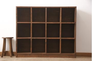 ラフジュ工房オリジナル　収納からディスプレイまで楽しめるマス目棚(ロッカー、収納棚、本棚、飾り棚、オープンラック)(R-055090)