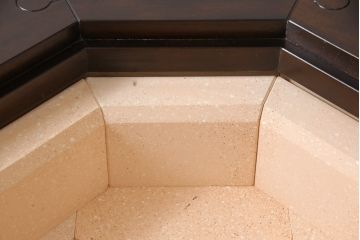 激レア品!　中古　美品　星野民芸(星野民藝)　桜材　個性的なデザインが存在感を放つ八角炉(ダイニングテーブル、囲炉裏)(R-055093)