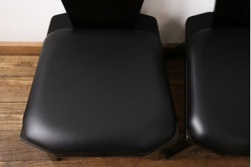 激レア品!　中古　美品　星野民芸(星野民藝)　桜材　個性的なデザインが存在感を放つダイニングチェア2脚セット(椅子、イス)(R-055094)