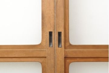 和製ビンテージ　上品な組子が魅力的なガラス戸4枚セット(引き戸、建具、ヴィンテージ)(R-055113)