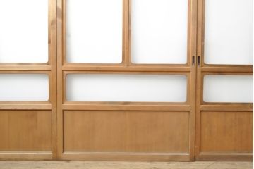 和製ビンテージ　上品な組子が魅力的なガラス戸4枚セット(引き戸、建具、ヴィンテージ)(R-055113)