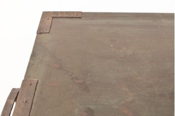 和製アンティーク　分厚い金具が立派な前面ケヤキ材の佐渡小木箪笥(佐渡箪笥、時代箪笥、和たんす、引き出し)(R-055117)