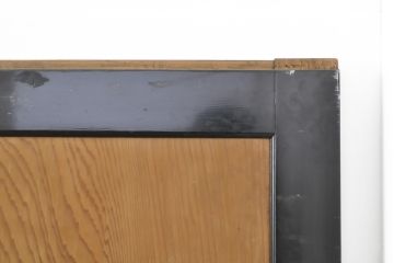 和製アンティーク　黒いお色が空間を引き締める杉材1枚板の板戸4枚セット(帯戸、引き戸、建具)(R-055124)