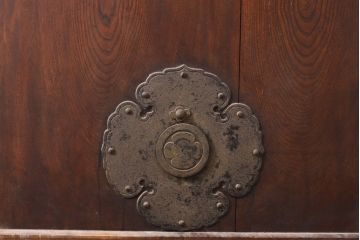 和製アンティーク　総ケヤキ材(欅)　時を経た味わいが魅力的な蔵戸1枚(引き戸、玄関戸、建具)(R-055125)