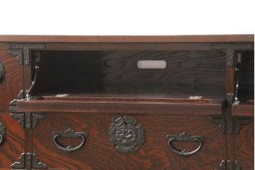 中古　美品　岩谷堂箪笥　和の趣あふれるテレビボード(テレビ台、AVボード、リビングボード、収納棚、ローボード、引き出し、ローチェスト)(R-055131)
