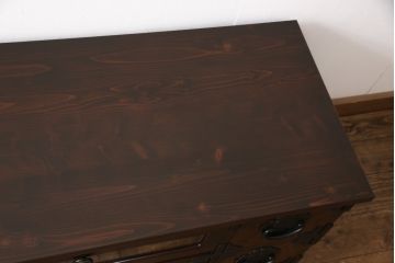 中古　美品　岩谷堂箪笥　和の趣あふれるテレビボード(テレビ台、AVボード、リビングボード、収納棚、ローボード、引き出し、ローチェスト)(R-055131)
