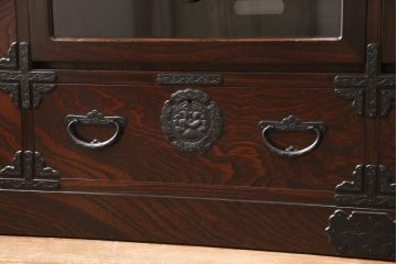 中古　美品　岩谷堂箪笥　和の趣あふれるテレビボード(テレビ台、AVボード、リビングボード、収納棚、ローボード、引き出し、ローチェスト)(R-055131)