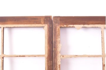 和製アンティーク　素朴な風合いが時代の趣を感じる引き戸2枚セット(障子戸、ガラス戸、建具)(R-055132)