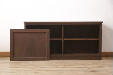 和製アンティーク　古建具リメイク　ケヤキの引き戸がいい味を出しているサイドボード(戸棚、収納棚、テレビ台、ローボード)(R-055134)