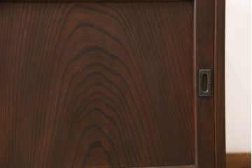 和製アンティーク　古建具リメイク　ケヤキの引き戸がいい味を出しているサイドボード(戸棚、収納棚、テレビ台、ローボード)(R-055134)