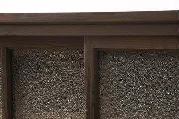 和製アンティーク　古建具リメイク　ダイヤガラスがレトロな雰囲気を醸し出すサイドボード(戸棚、収納棚、ローボード、テレビ台)(R-055140)