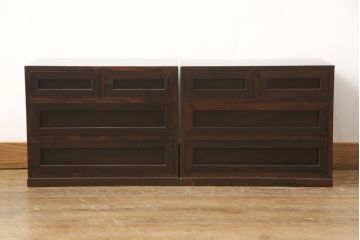 中古　松本民芸家具　シンプルで上品な佇まいが魅力的な523型小引き出し2つセット(小抽斗、チェスト、小物収納)(R-055141)
