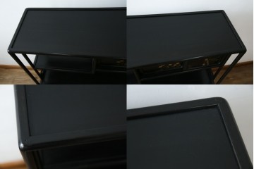 和製アンティーク　唐木　繊細な漆絵が美しい飾り棚　(R-055142)