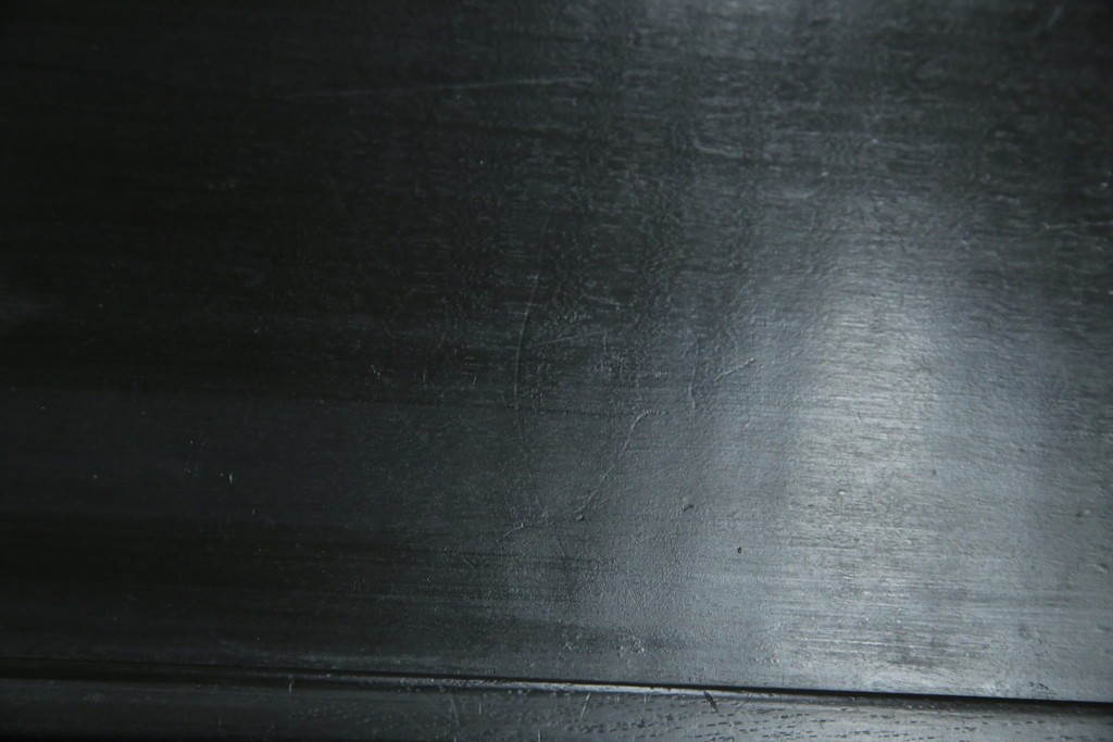 和製アンティーク　唐木　繊細な漆絵が美しい飾り棚　(R-055142)