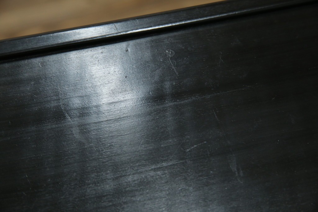 和製アンティーク　唐木　繊細な漆絵が美しい飾り棚　(R-055142)