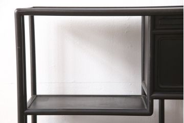 和製アンティーク　唐木　繊細な漆絵が美しい飾り棚(戸棚、収納棚、茶棚)(R-055142)