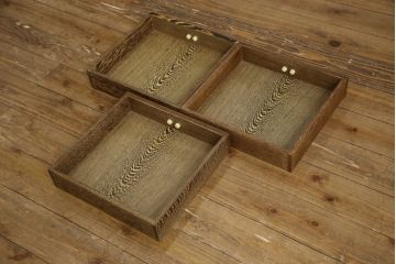 和製ビンテージ　最高級品　特大!　鉄刀木(タガヤサン)　無垢材を贅沢に使用した関西長火鉢のローテーブル(長火鉢、囲炉裏、座卓、リビングテーブル、ヴィンテージ)(R-055147)