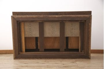 和製ビンテージ　最高級品　特大!　鉄刀木(タガヤサン)　無垢材を贅沢に使用した関西長火鉢のローテーブル(長火鉢、囲炉裏、座卓、リビングテーブル、ヴィンテージ)(R-055147)