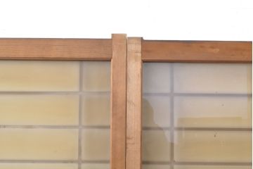 和製アンティーク　落ち着きのある和を醸し出すガラス戸4枚セット(引き戸、建具)(R-055157)