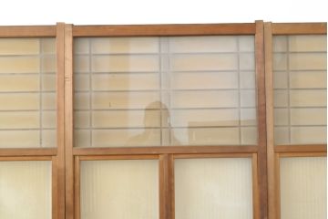 和製アンティーク　落ち着きのある和を醸し出すガラス戸4枚セット(引き戸、建具)(R-055157)