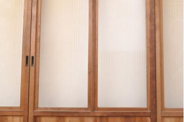 和製アンティーク　落ち着きのある和を醸し出すガラス戸4枚セット(引き戸、建具)(R-055157)