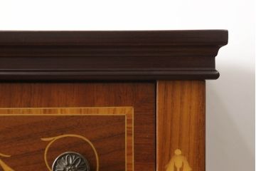 中古　美品　イタリア高級輸入家具　象嵌入り　細やかな象嵌細工が美しいチェスト(引き出し、サイドチェスト)(R-055197)