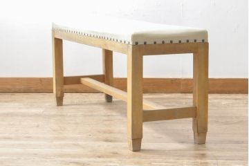 和製アンティーク　シンプルなデザインのベンチ(長椅子、イス)(R-055204)