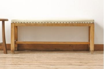 和製アンティーク　シンプルなデザインのベンチ(長椅子、イス)(R-055204)