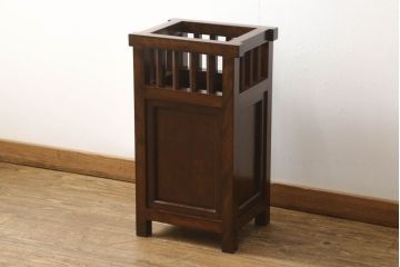 中古　美品　松本民芸家具　直線的なデザインが端正な印象の傘立て(カサ立て、スタンド)(R-055226)