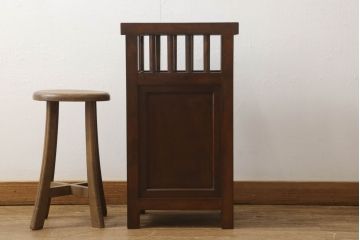 中古　美品　松本民芸家具　直線的なデザインが端正な印象の傘立て(カサ立て、スタンド)(R-055226)