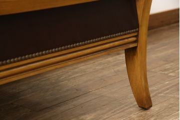 イタリアビンテージ　本革　クラシカルな雰囲気漂う2人掛けソファ(二人掛けソファ、ヴィンテージ)(R-055229)