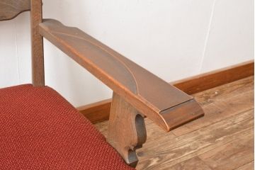 中古　神戸洋家具　永田良介商店　大正ロマンインテリアにおすすめなアームチェア(1人掛け、シングルソファ、一人掛け、1Pソファ)(R-055246)