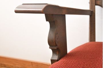 中古　神戸洋家具　永田良介商店　大正ロマンインテリアにおすすめなアームチェア(1人掛け、シングルソファ、一人掛け、1Pソファ)(R-055247)