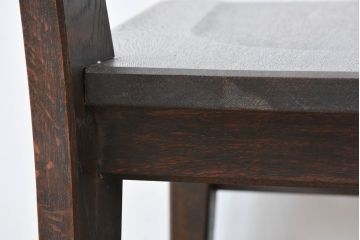 中古　永田良介商店　神戸洋家具　落ち着きのあるシックな佇まいが魅力のラダー型食堂椅子2脚セット(ダイニングチェア、ラダーバックチェア、ワークチェア、椅子)(R-055250)