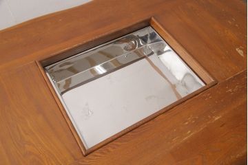 中古　民芸家具　特大　総ケヤキ材　和の趣溢れる囲炉裏テーブル(火鉢、座卓、ローテーブル)(R-055261)
